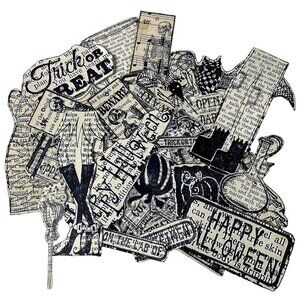 Lot 45 Halloween Ephemera Craft Die Cuts mq Junk Journal Scrapbooking Book Page
